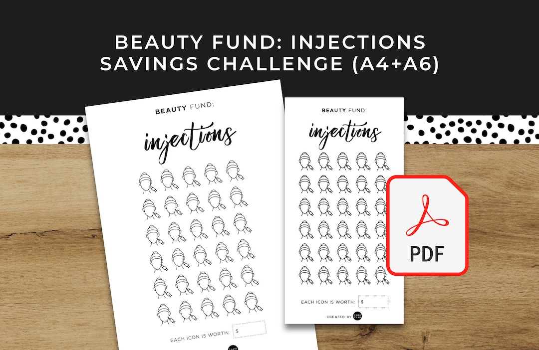 Injection Fund INJECTIONS Fillers Anti Ageing Fund Savings Challenge - A6 + A4 ...