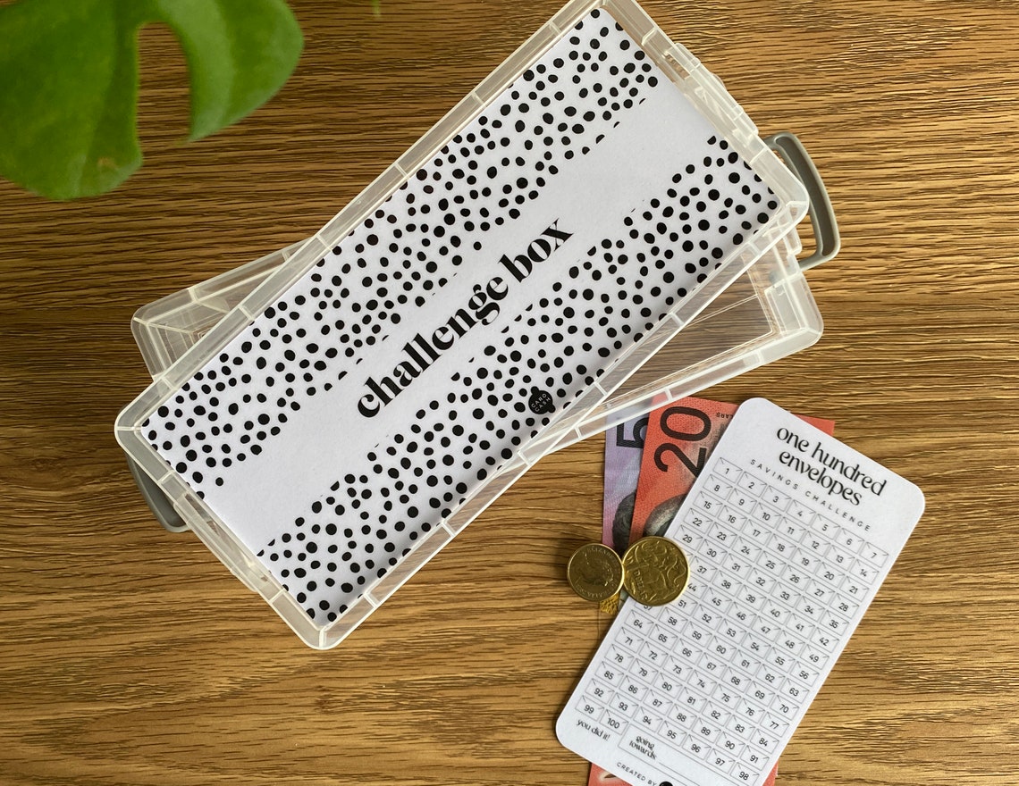 Challenge Box + Laminated Challenge Card | Cash Envelope System | Cash ...