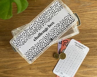 Challenge Box + Laminated Challenge Card | Cash Envelope System | Cash Budgeting | Sinking Funds | Cash Envelopes | Dave Ramsey | Minimal
