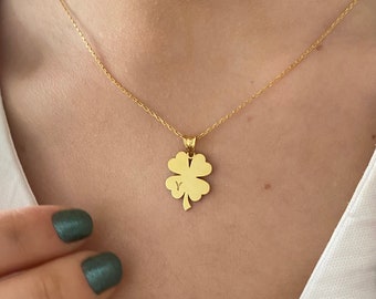 DHJAXL necklaceCrystal from Necklace for Women Four-Leaf Clover Key Chain Pendant Necklace Fine Jewelry Gift Collares DHJAXL necklaceCrystal from Necklace for Women Four-Leaf Clover Key Chain Pendant Necklace Fine Jewelry Gift Collares
