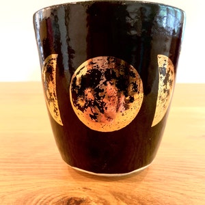 Moon phase mug, hand thrown pottery, ceramic mug,