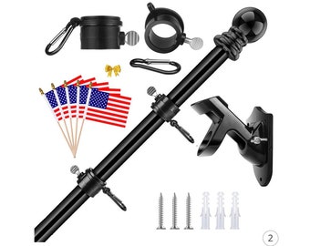 2 Positions 1" Flag Pole Bracket Wall Mount Flagpole Home Holder Outdoor M3J3 2 Positions 1" Flag Pole Bracket Wall Mount Flagpole Home Holder Outdoor M3J3