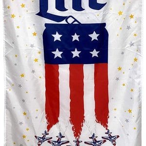 Miller Lite Flag It's Time Milwaukee Brewing American 3x5 ft Banner