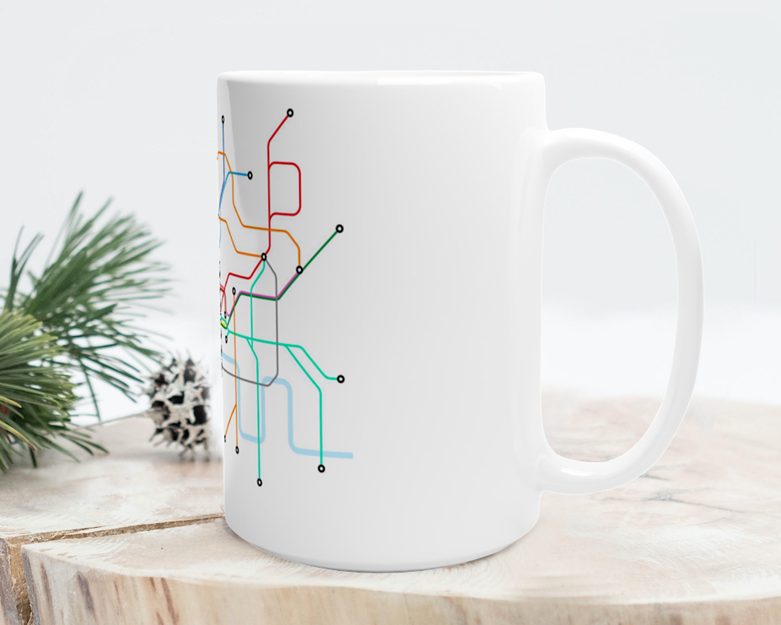 Discover London Underground Tube Subway Metro Map Mug, London Souvenir, Tube mug, London Coffee Mug