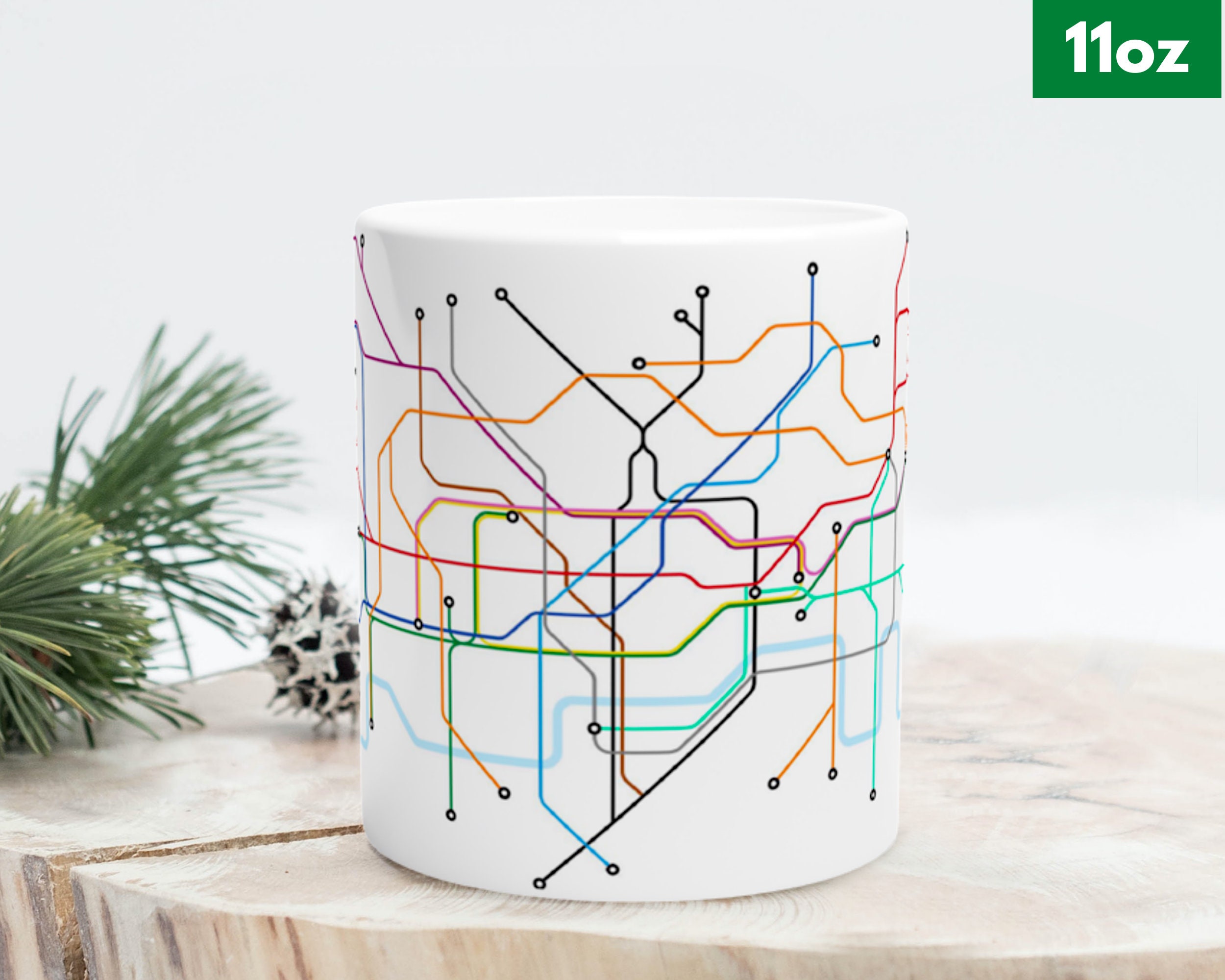 Discover London Underground Tube Subway Metro Map Mug, London Souvenir, Tube mug, London Coffee Mug