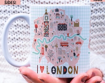 London Souvenir Tasse: Handgefertigtes Keramik Geschenk, Tube Map Design