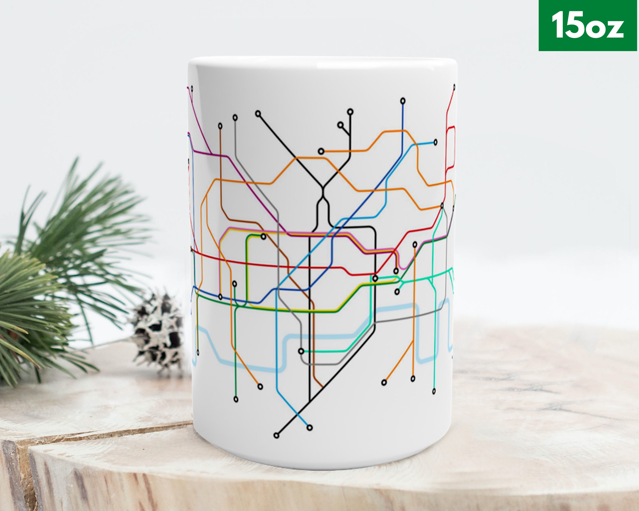 Discover London Underground Tube Subway Metro Map Mug, London Souvenir, Tube mug, London Coffee Mug