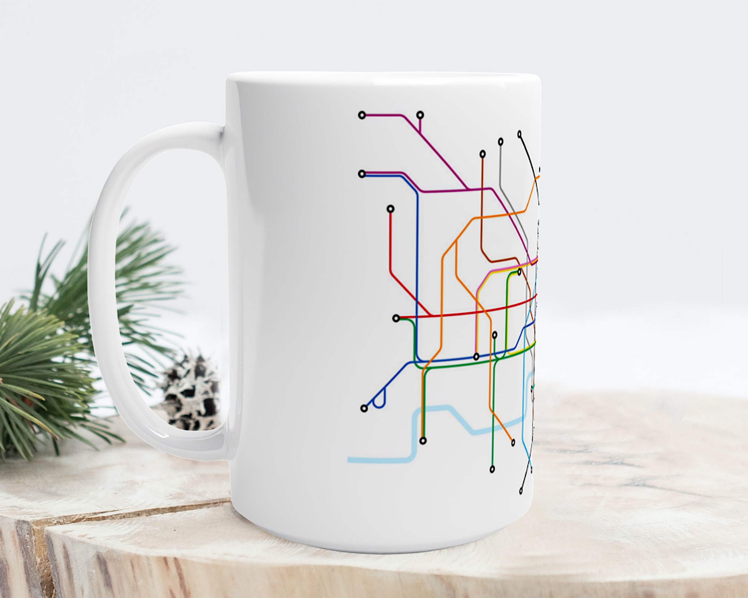 Discover London Underground Tube Subway Metro Map Mug, London Souvenir, Tube mug, London Coffee Mug