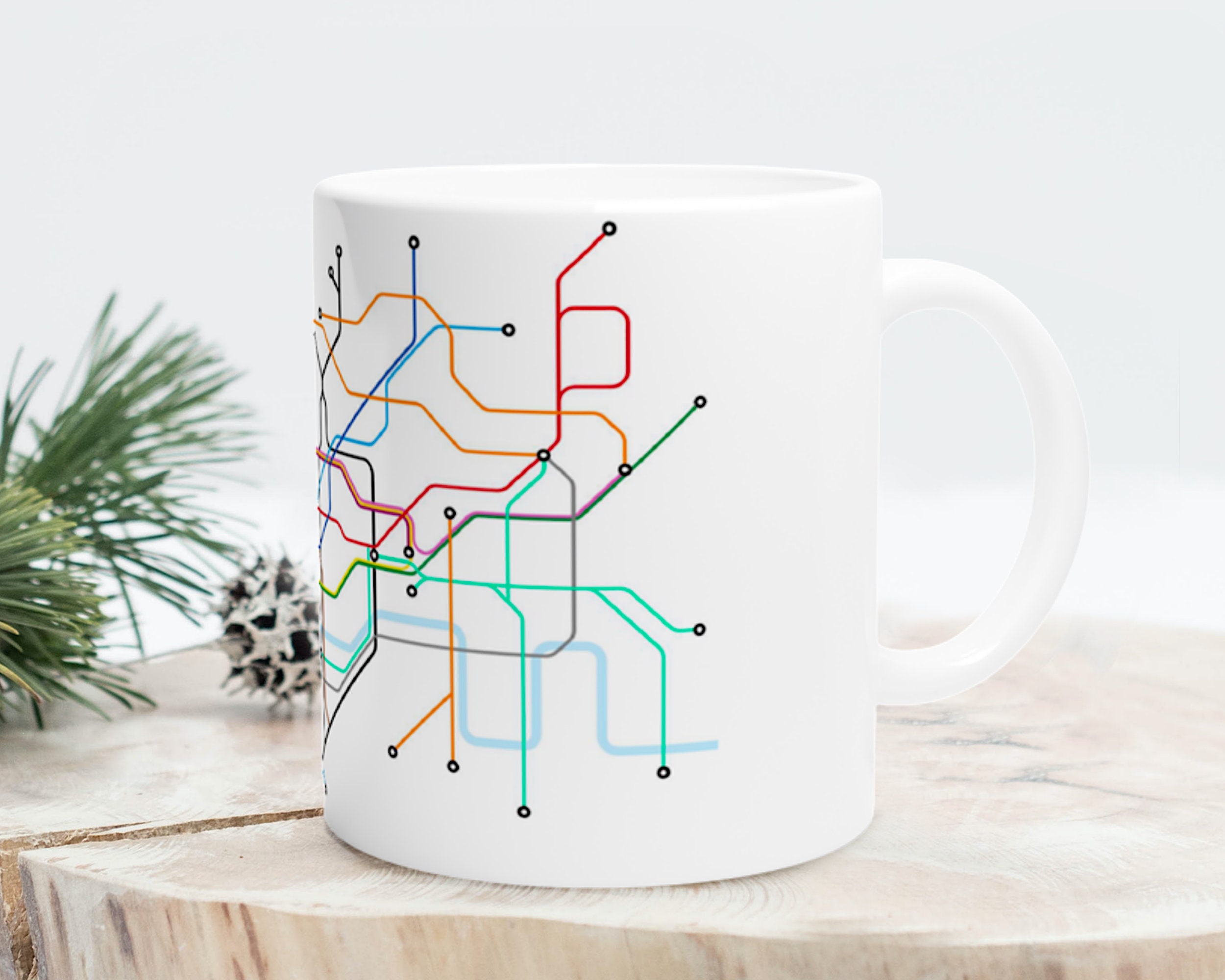 Discover London Underground Tube Subway Metro Map Mug, London Souvenir, Tube mug, London Coffee Mug