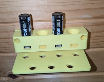 Ryobi Lithium battery holder with shelf