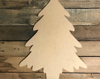 Christmas Tree Plain Wooden Ornament Cutout, Christmas Cutout, Christmas Holiday Shape, Wood Craft Shape, DIY Cutout, Holiday DIY Shape BAC