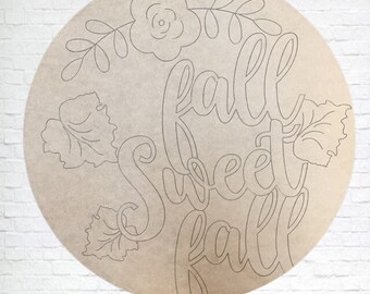 Fall Sweet Fall Flower Circle, Paint by Line. Buy our Fall Rounds today!