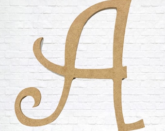 Unfinished Wooden Curlz Letter: DIY Craft MDF