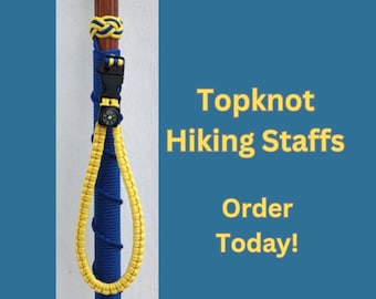 Blue and Yellow Hiking Staff / Blue and Gold Hiking Stick / Cub Scout Hiking Staff