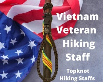 Vietnam War Veteran Hiking Staff, Vietnam Veteran Walking Stick,