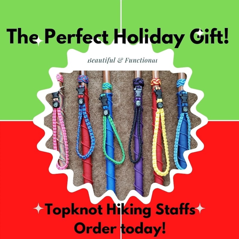 Customized Hiking Staff / Walking Stick Your Color Choice Made to Order Etsy