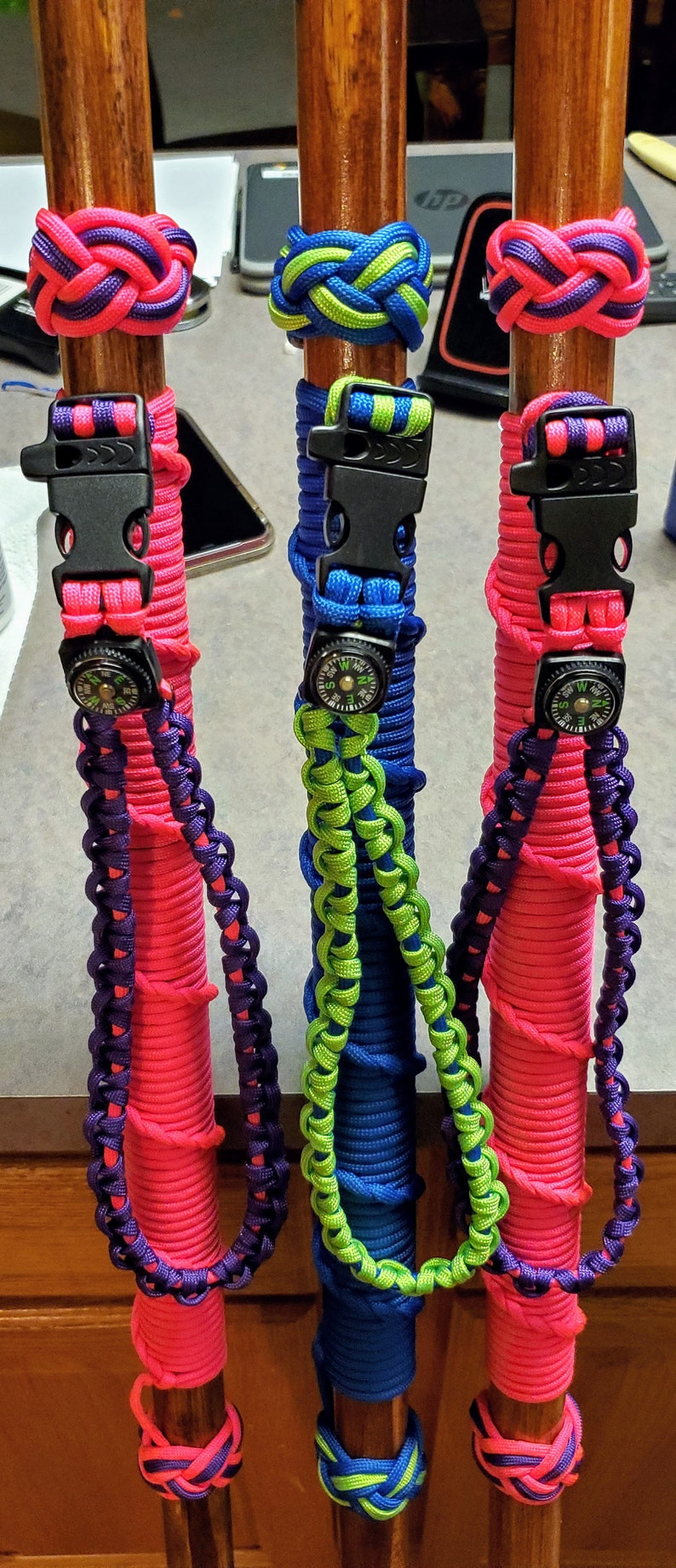 Customized Hiking Staff / Walking Stick Your Color Choice Made to Order Etsy