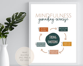Strong Emotions Grounding Exercise Print – Mindfulness, SEL (Digital Download)