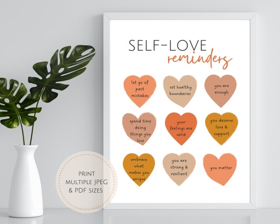 Self Love Reminders Poster - Self Love Printable - Mindfulness