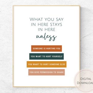 Mandated Reporting Colorful Print - Consejería Imprimible - School Counselor Office Decor - Salud Mental - Descarga instantánea