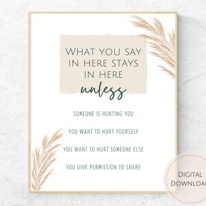 Mandated Reporting Print - Counseling Printable - School Counselor Office Decor - Mental Health - Instant Download