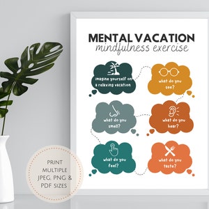 Póster de atención plena - Rincón de calma - Cuidado personal imprimible - Decoración de la oficina de consejería escolar - Decoración de la oficina de terapia - Impresión de salud mental