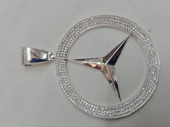 Iced Out Mercedes Benz Logo Pendant Etsy UK