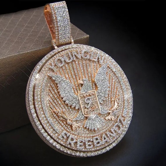 Hand made customized hip hop iced out eagle penndant
