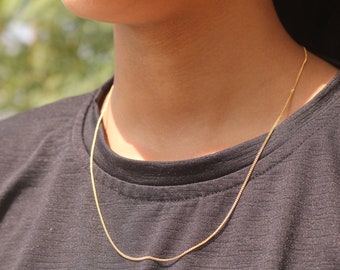 18k Gold Box Chain - Etsy