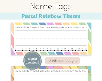 Name Tags | Pastel Rainbow | Classroom Management