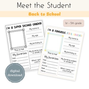 Meet the Student | Back to School | Classroom Activity