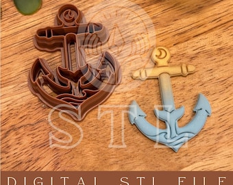 Anchor & Whale Tail Polymer Clay Cutter STL File (Digital Download)