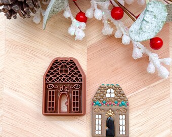 Cottage House Gingerbread Polymer Clay Cutters: Christmas Earring Making