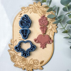 SACRED HEART FILAGREE Dangle Polymer Clay Cutter | Tattoo Inspired Clay Cutters | Cutters for Earring Making | Earring Polymer Clay Cutters