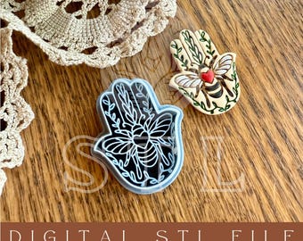 Bee Hamsa Hand STL File: Polymer Clay Cutter (Digital Download)