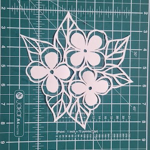 Flower and Leaf handmade papercut