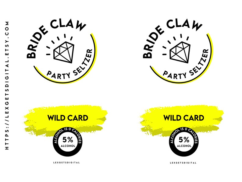 Hard Seltzer Custom Label Template Bachelorette Can Label Etsy Hong Kong