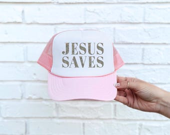 Jesus Saves Hat, Christian Trucker Hat, Trendy Christian Hat, Christian Hat, Camo Hat, Jesus Trucker Cap