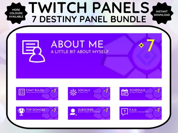 Destiny Purple Profile Panels for Twitch,  or Discord