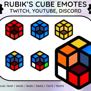 Rubik’s Cude Emotes Pack. Subscriber / Channel Points / Emotes / Bits / Badges for Twitch, YouTube and Discord.