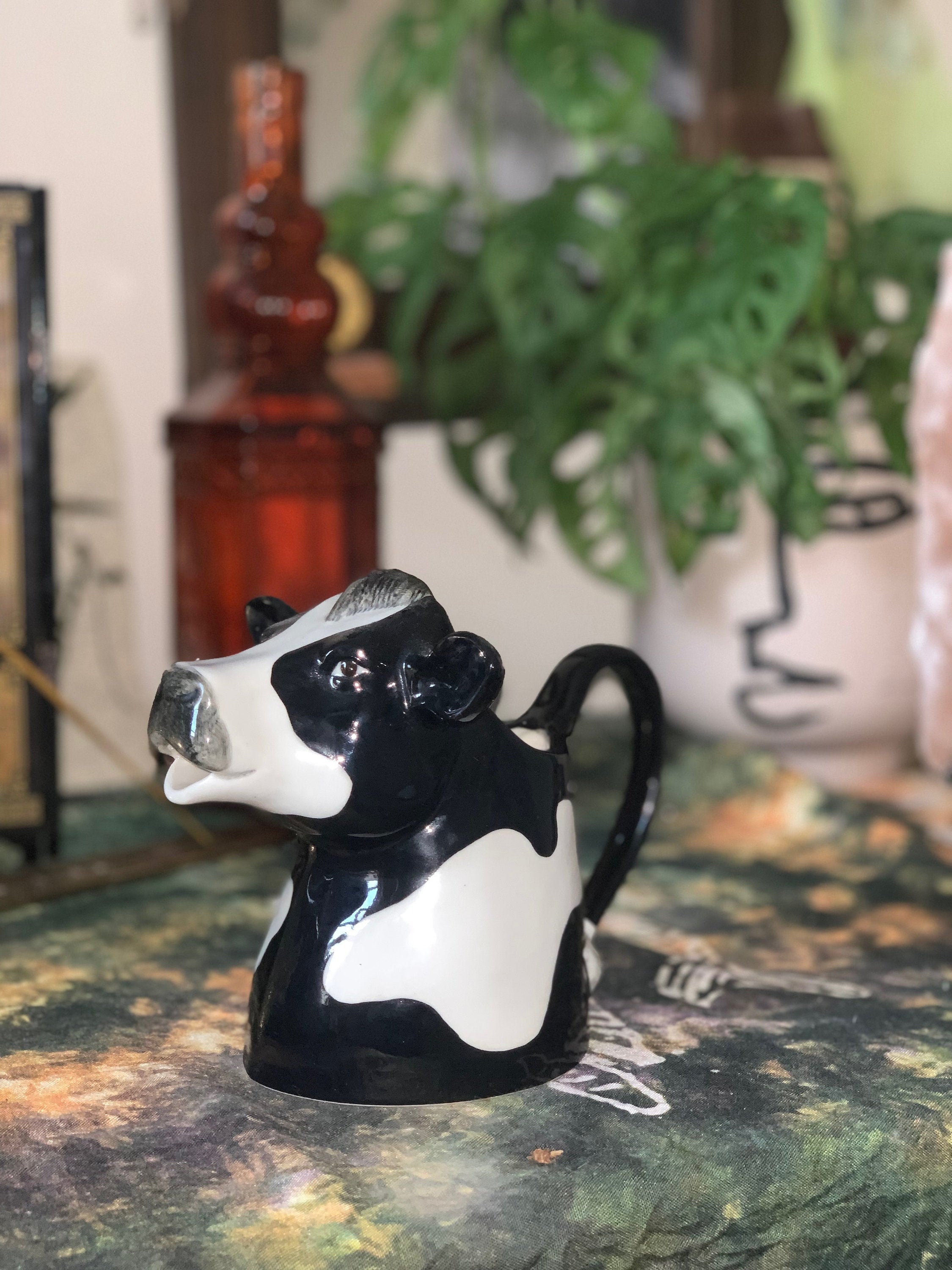 Amazing cow jug milk jug vase room decoration black and Etsy