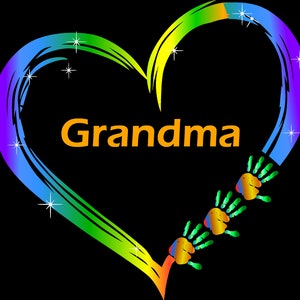 Grand-mère Cœur Grand-enfants Mains SVG PNG Fichier * lire la description *
