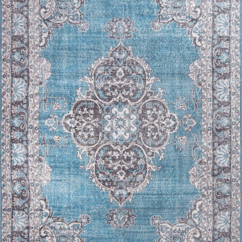 BEDROOM RUG, Area Rug, Anatolian Rug 3x5, Blue Rug, Washable Rug shops 4x5, Area Rugs 5x6, Turkish Rug 4x6, Blue Rug Runner, Rug 2x8, Blue Rug