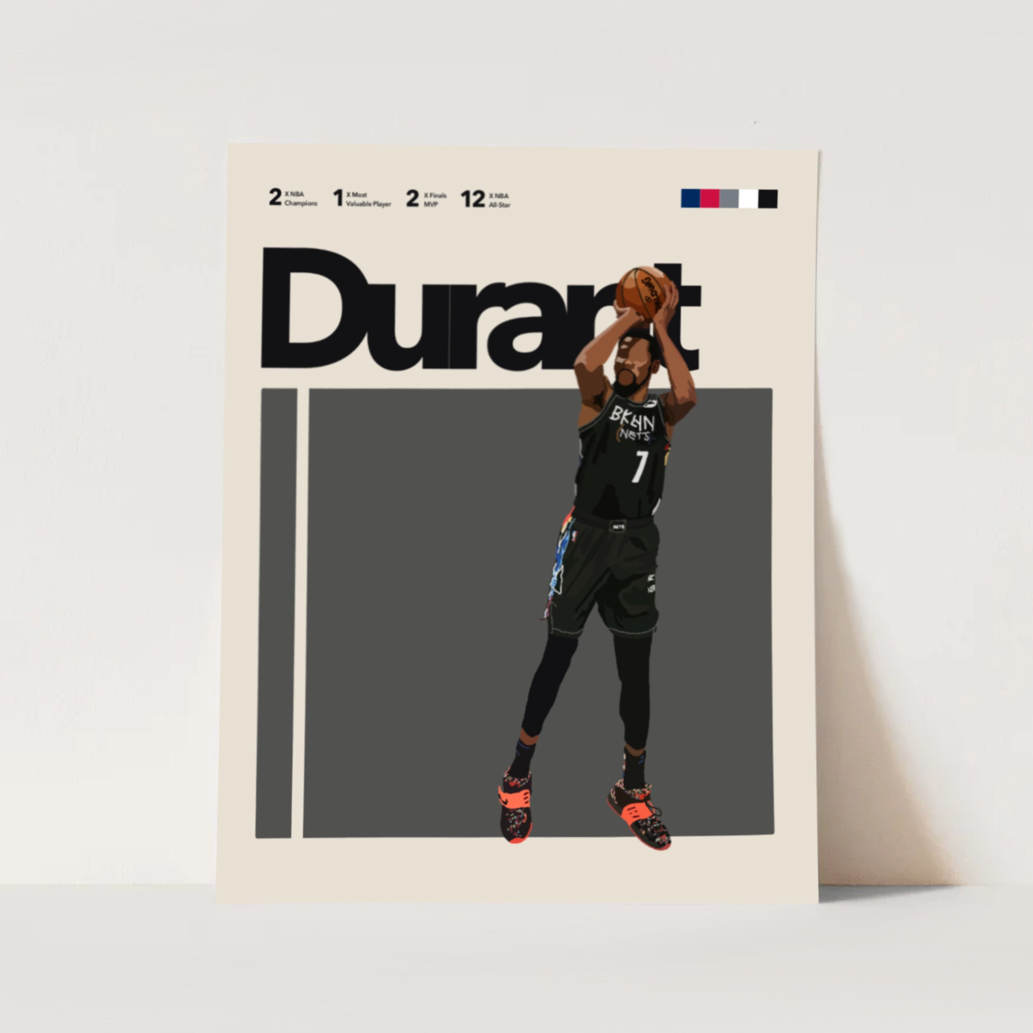 Kevin Durant Inspired Poster Brooklyn Nets Art Print 11x14 - Etsy