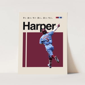 Bryce Harper Phillies Poster, Phillies Fan Print 11x14 Minimalist, Helvetica, Mid-Century Modern, MLB Poster, Office Wall Art, Bedroom art