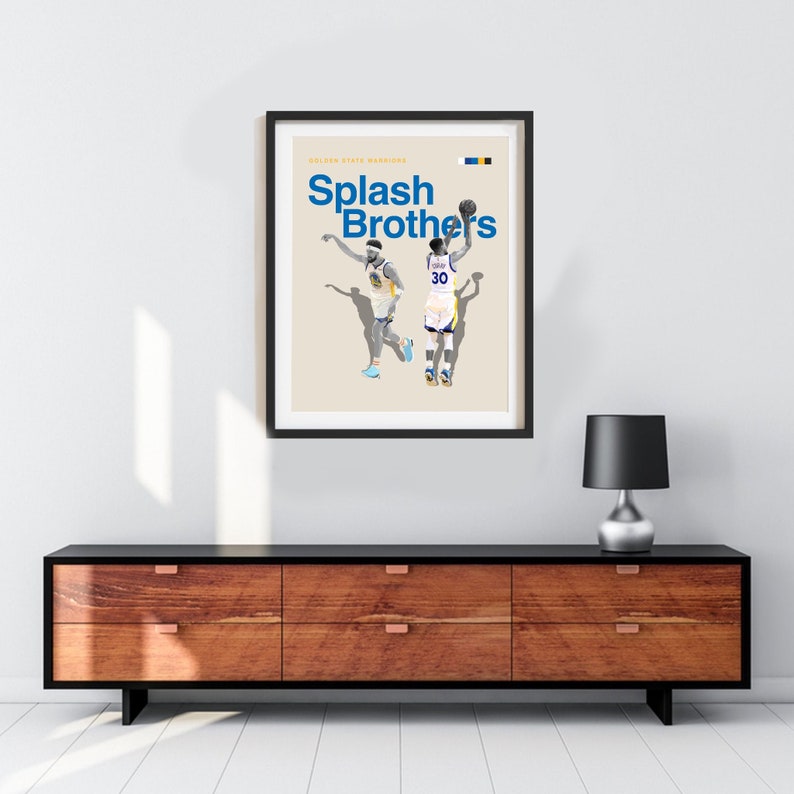 Splash Brothers Poster Golden State Warriors Art NBA Poster Etsy