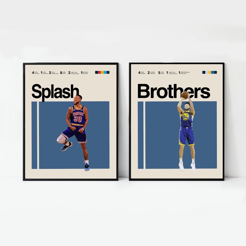 Splash Brothers Poster Golden State Warriors Art NBA Poster Etsy