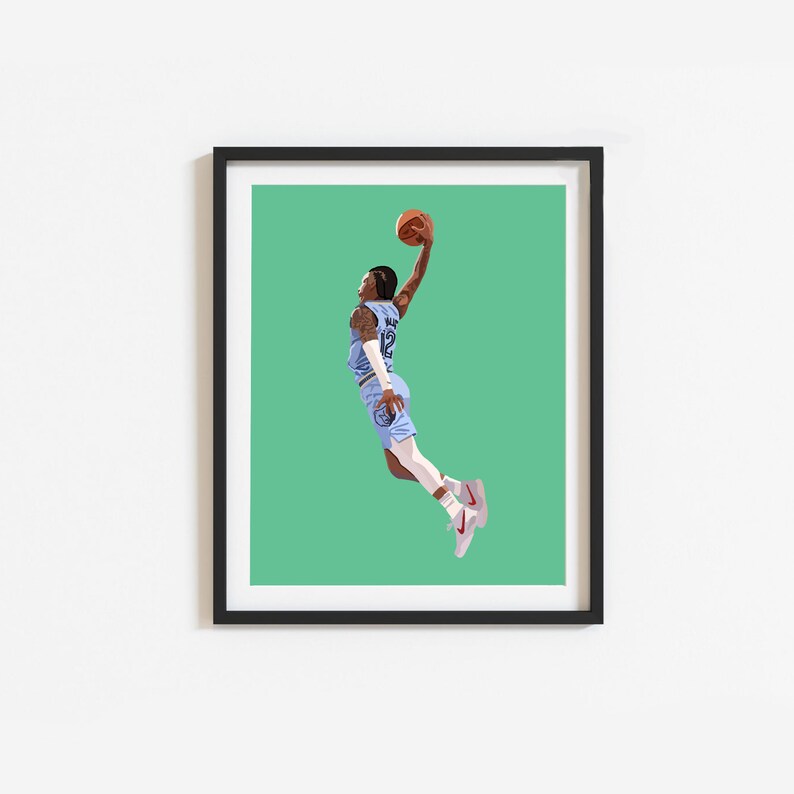 Ja Morant poster Ja Morant Wall Art Memphis Grizzlies Etsy Schweiz