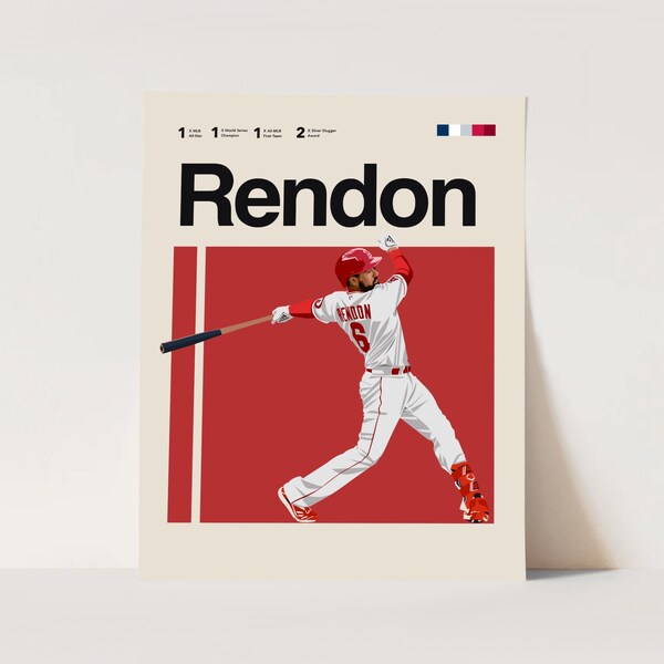 Anthony Rendon Poster, Los Angeles Angels Art 11x14 Minimalist, Helvetica, Mid-Century Modern, MLB Poster, Office Wall Art, Bedroom art