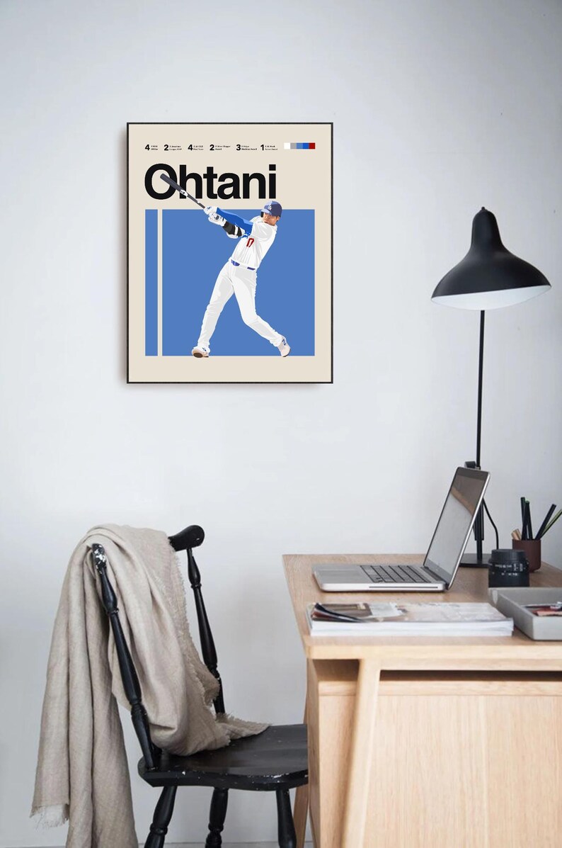 Shohei Ohtani Poster, Los Angeles Dodgers Poster, Minimalist, Helvetica